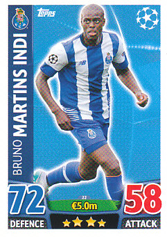 Bruno Martins Indi FC Porto 2015/16 Topps Match Attax CL #22